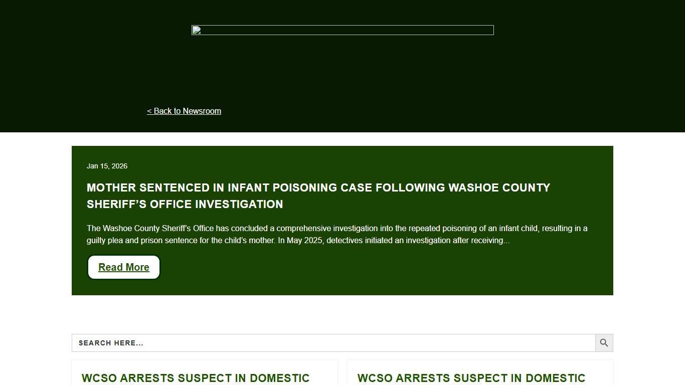 Sheriff Releases Washoe Life